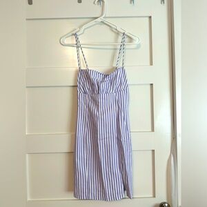 Princess Polly Purple Stripe Mini Dress - size: 2